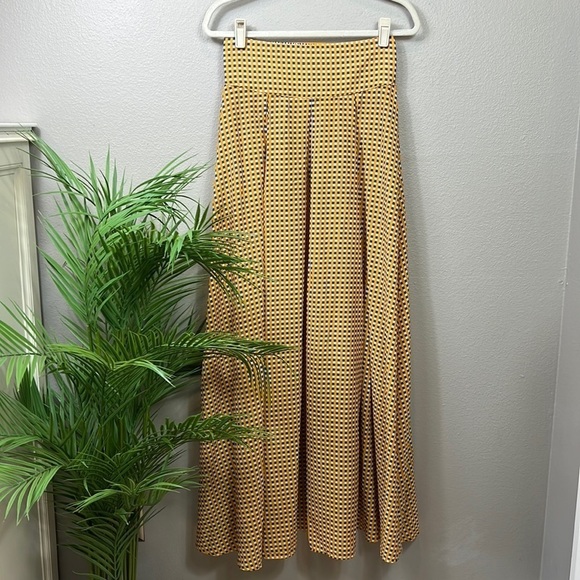 TOV Los Angeles Checked Maxi Skirt 38 Blue Yellow Small - Picture 1 of 9